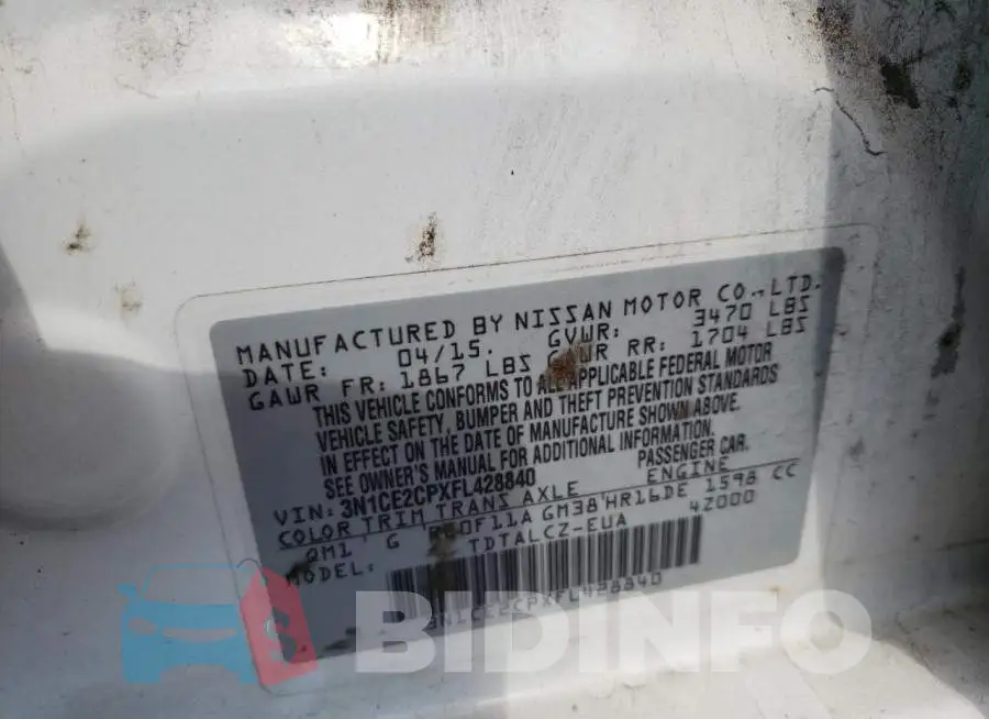 3N1CE2CPXFL428840 Photo# 13