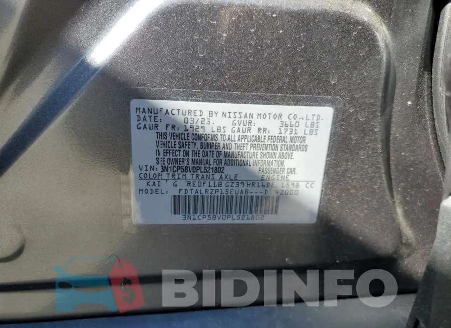 3N1CP5BV0PL521802 Photo# 12