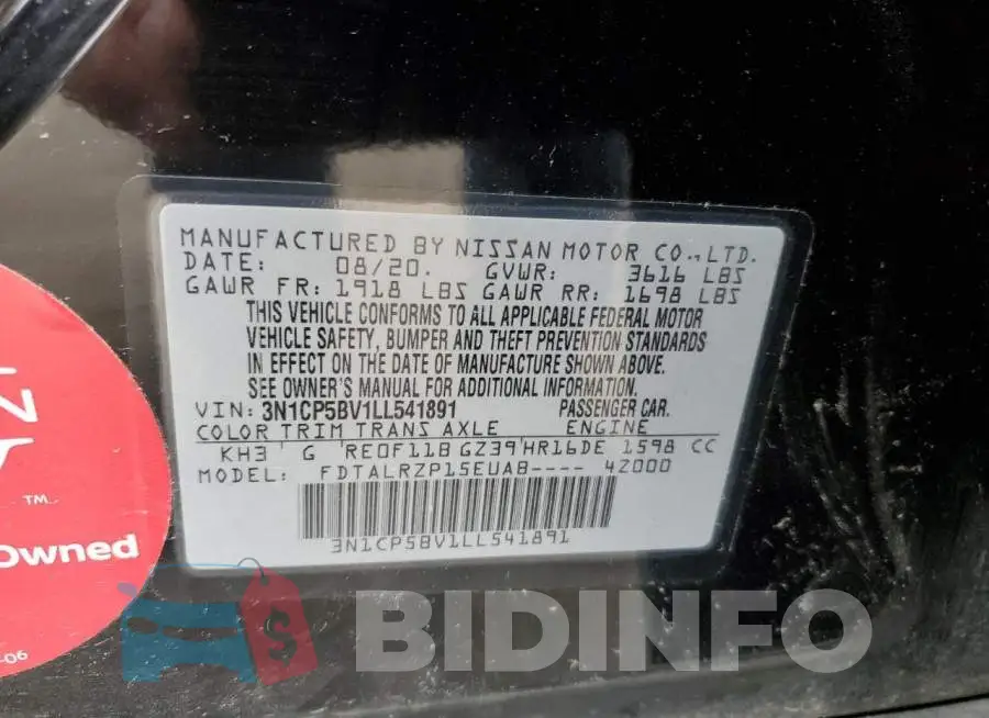 3N1CP5BV1LL541891 Photo# 14