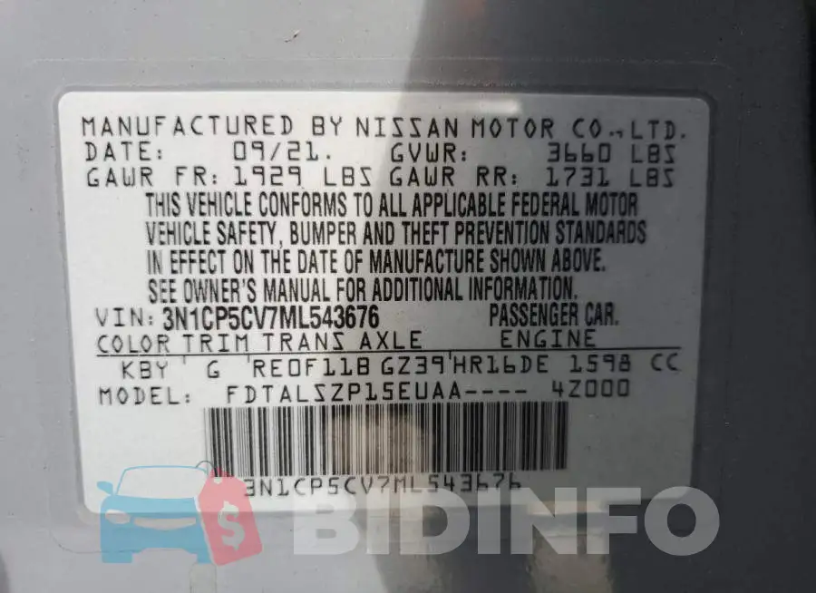 3N1CP5CV7ML543676 Photo# 13