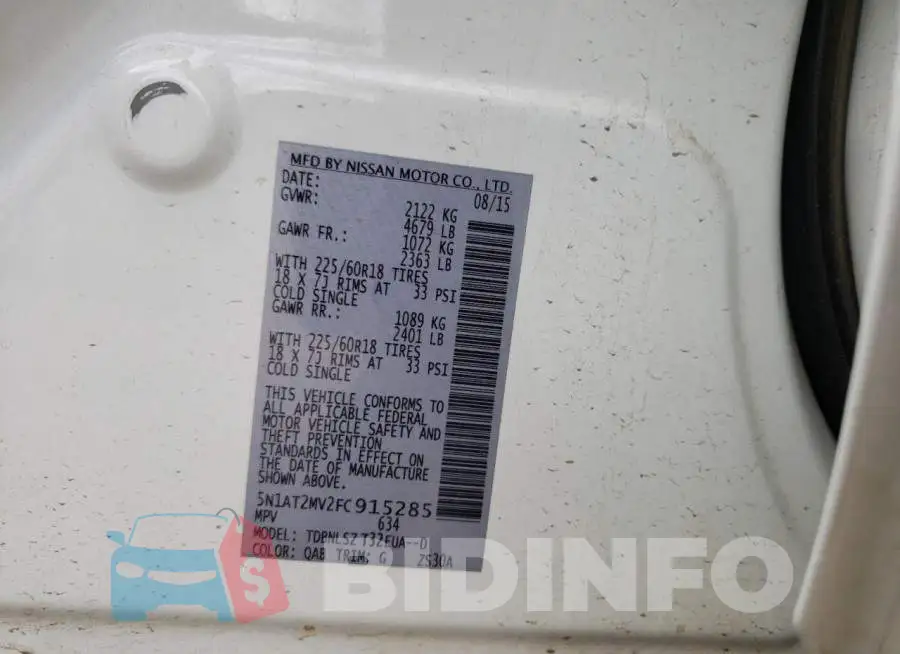 5N1AT2MV2FC915285 Photo# 13