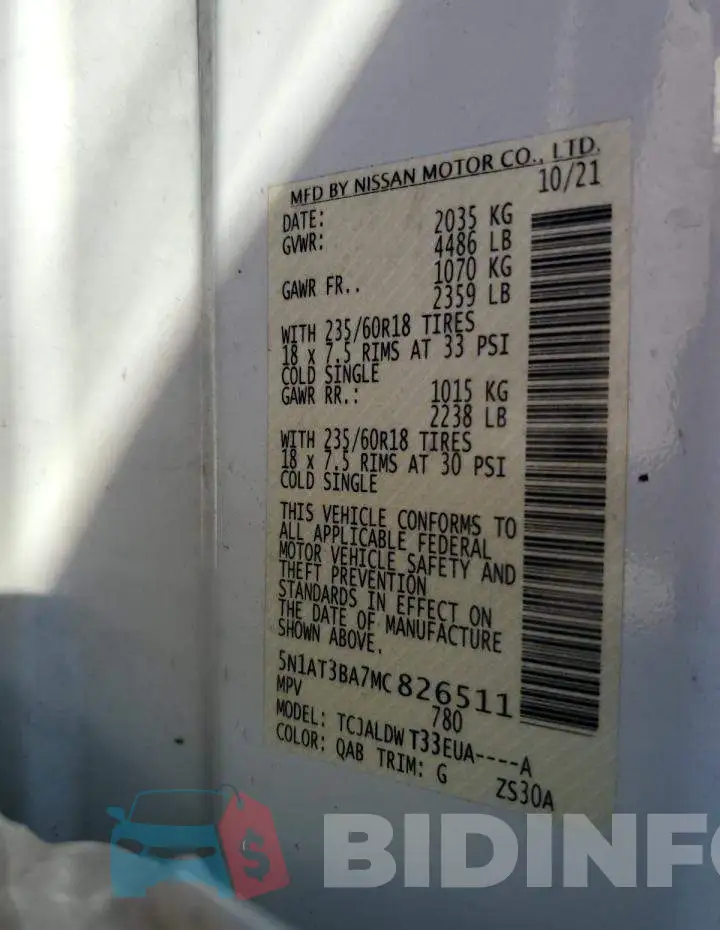 5N1AT3BA7MC826511 Photo# 13