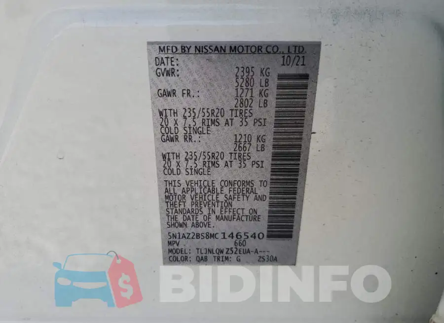5N1AZ2BS8MC146540 Photo# 13