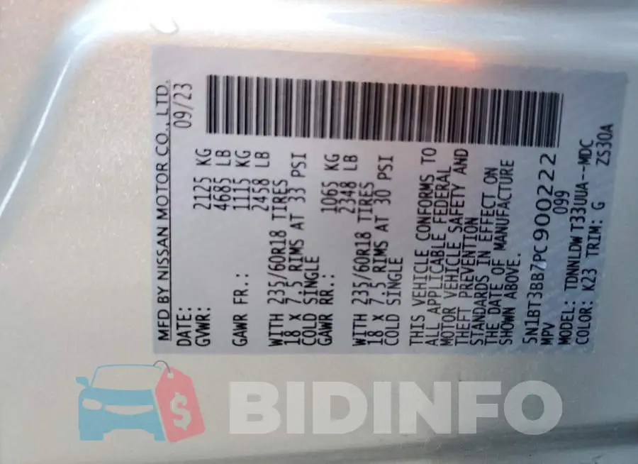5N1BT3BB7PC900222 Photo# 13