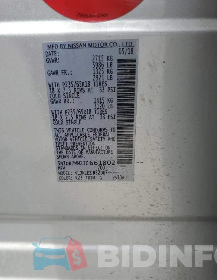 5N1DR2MM2JC661802 Photo# 13