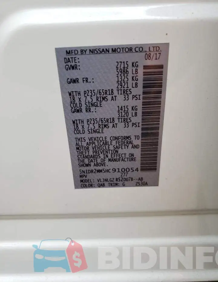 5N1DR2MM5HC910054 Photo# 12