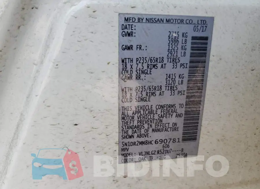 5N1DR2MM8HC690781 Photo# 14