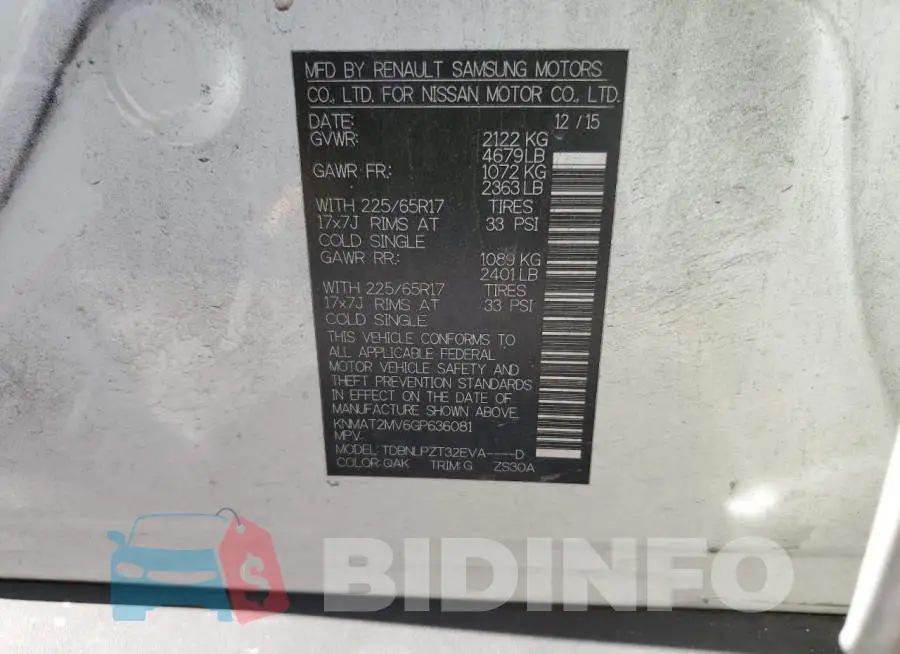 KNMAT2MV6GP636081 Photo# 13
