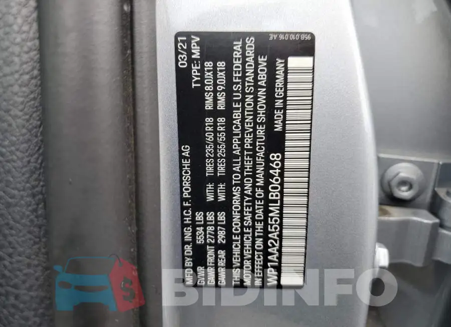WP1AA2A55MLB06468 Photo# 12