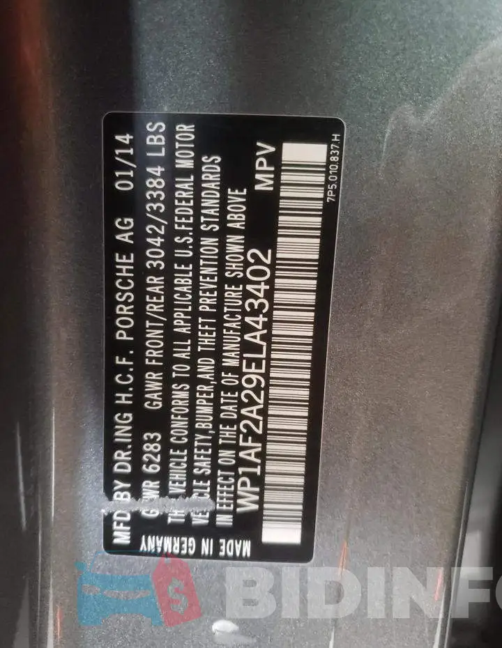 WP1AF2A29ELA43402 Photo# 13