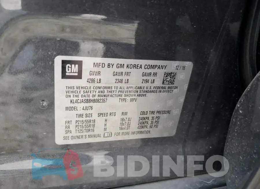 KL4CJASB8HB082357 Photo# 12