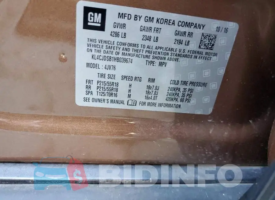 KL4CJDSB1HB039674 Photo# 14