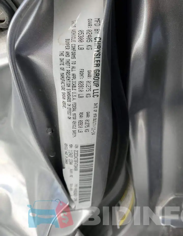 2C3CDXCT8FH730490 Photo# 12
