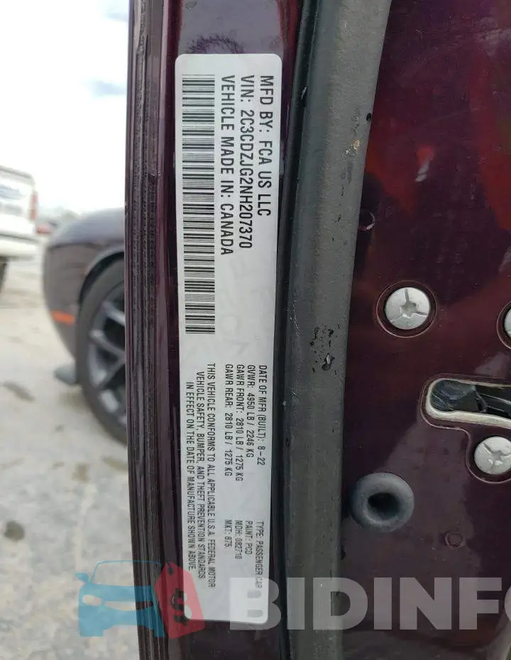 2C3CDZJG2NH207370 Photo# 12