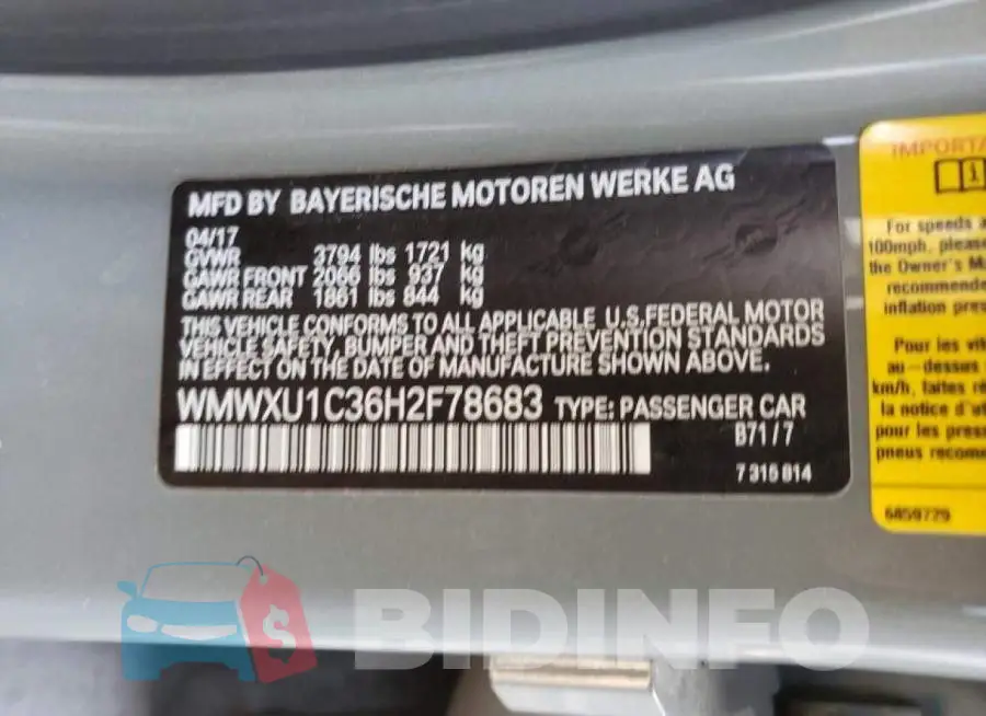 WMWXU1C36H2F78683 Photo# 10