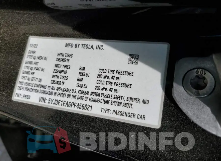 5YJ3E1EA6PF456621 Photo# 12