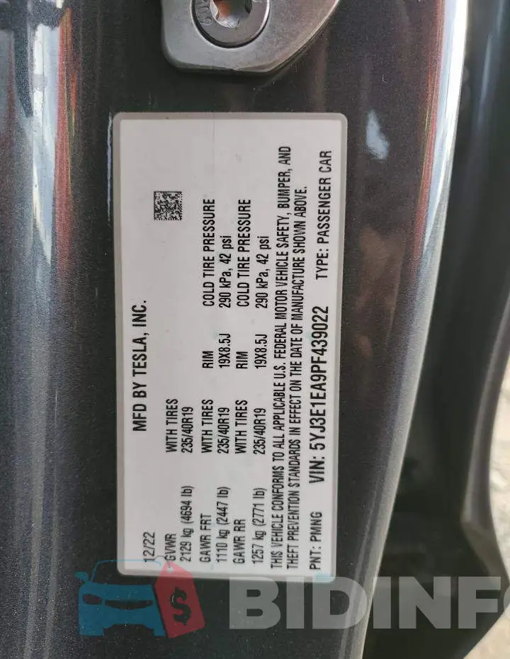 5YJ3E1EA9PF439022 Photo# 12