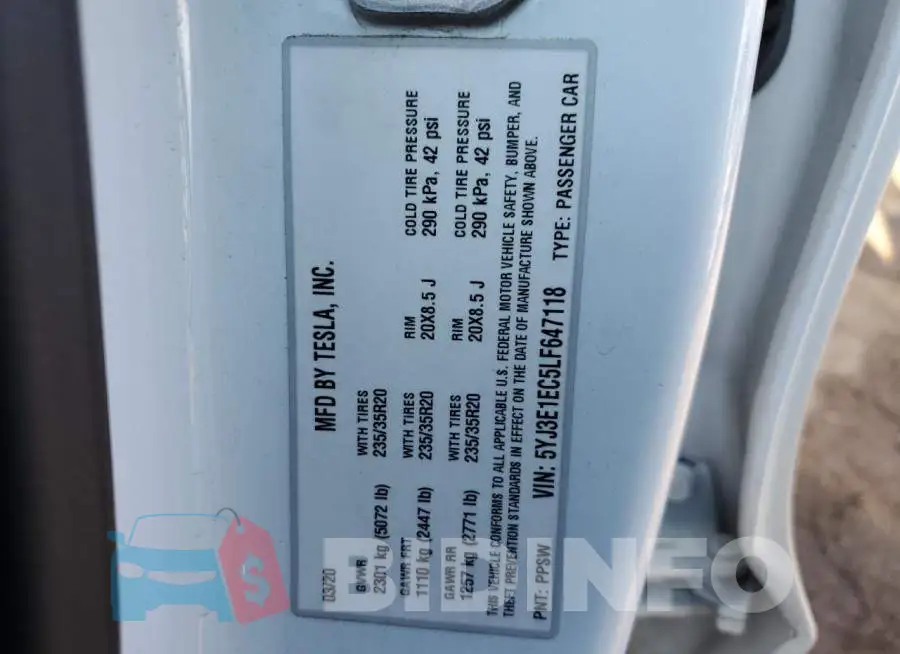 5YJ3E1EC5LF647118 Photo# 12