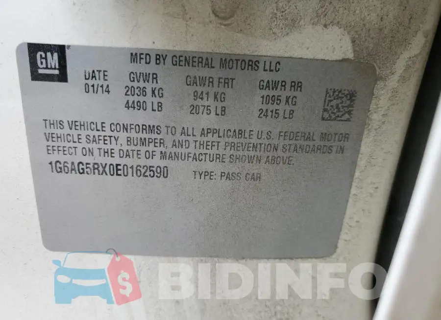 1G6AG5RX0E0162590 Photo# 12