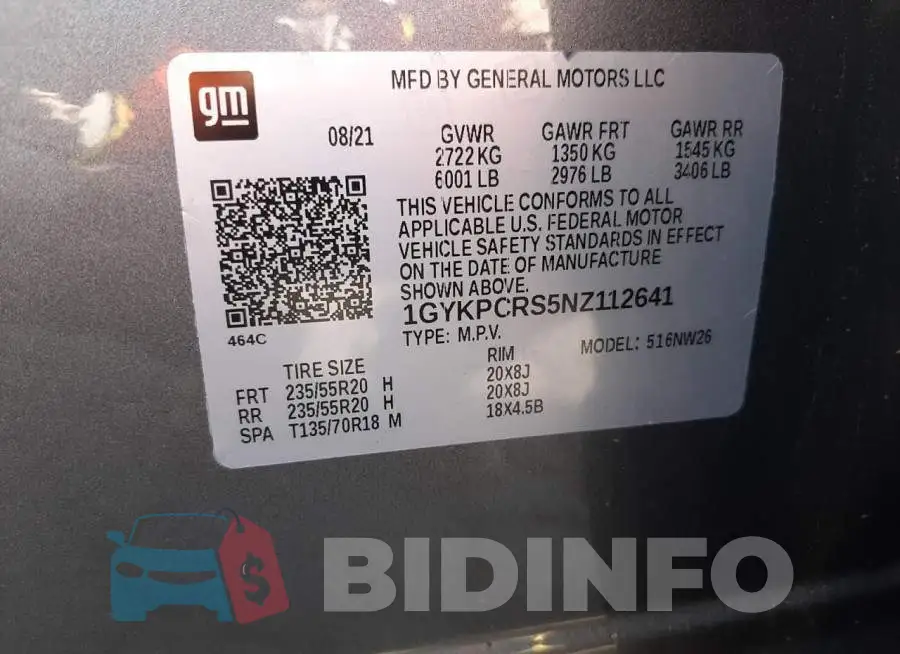 1GYKPCRS5NZ112641 Photo# 14