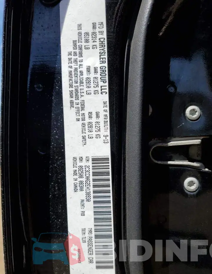 2C3CCAAG2EH138930 Photo# 13