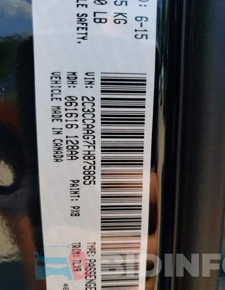 2C3CCAAG7FH875865 Photo# 13