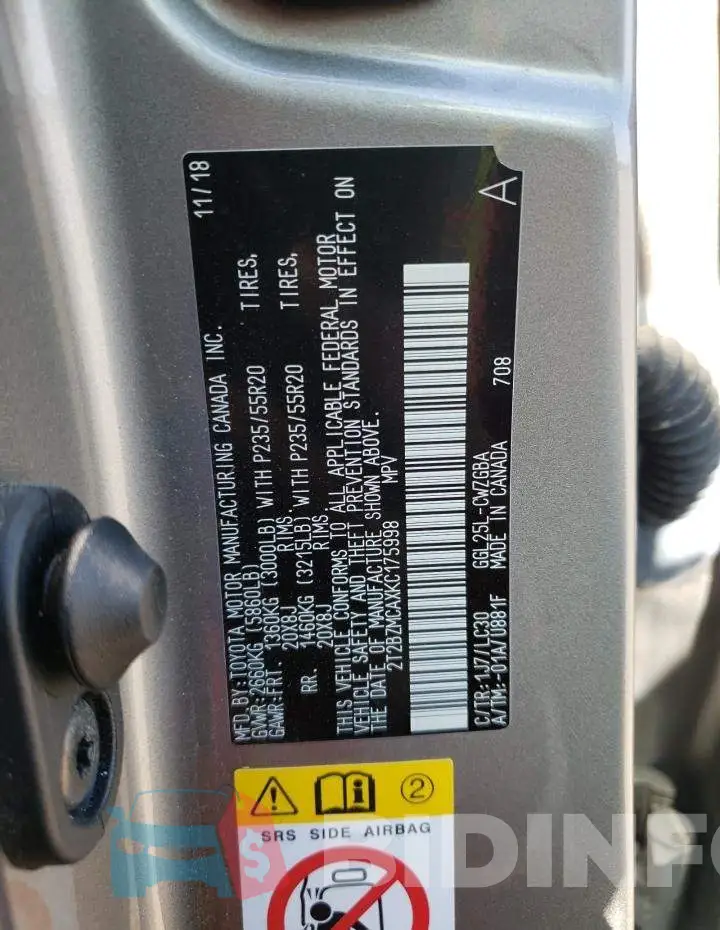 2T2BZMCAXKC175998 Photo# 13