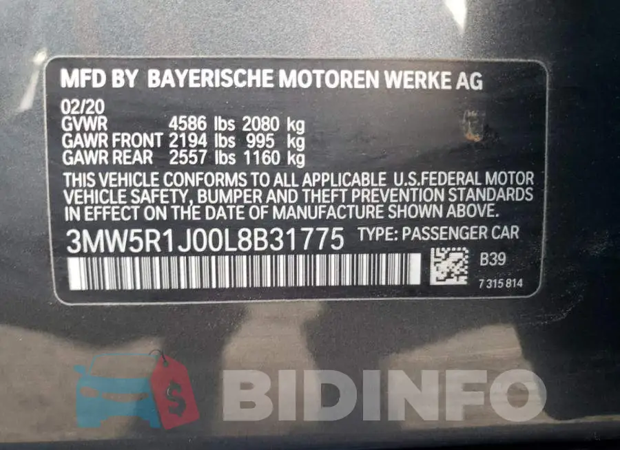 3MW5R1J00L8B31775 Photo# 12