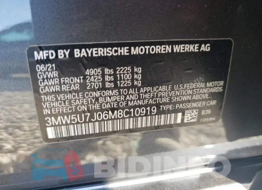 3MW5U7J06M8C10919 Photo# 12