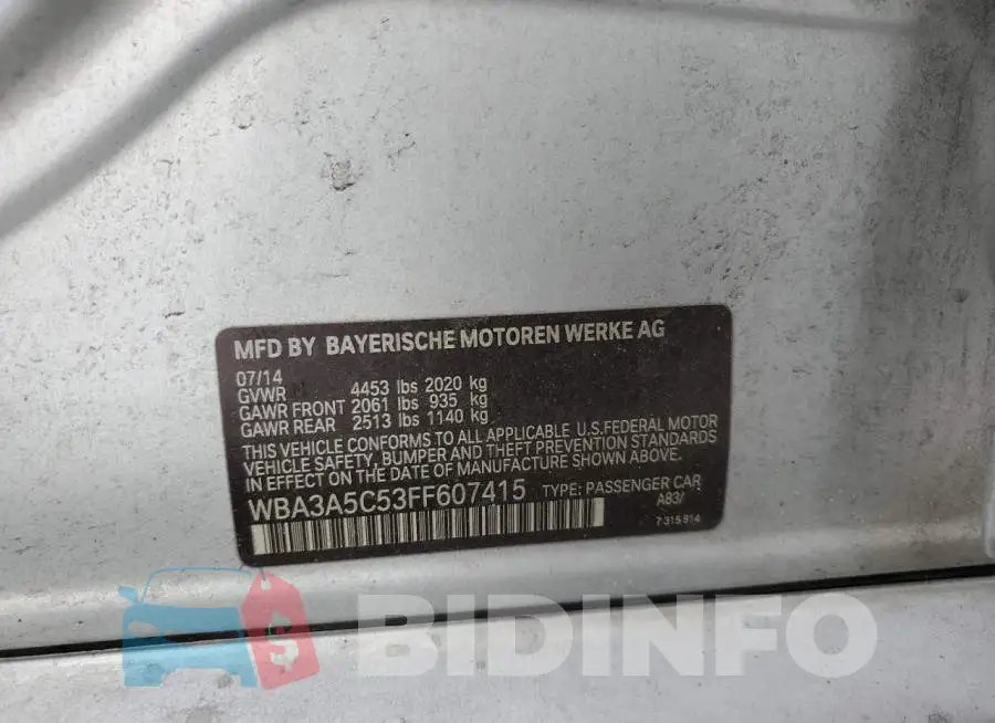 WBA3A5C53FF607415 Photo# 12