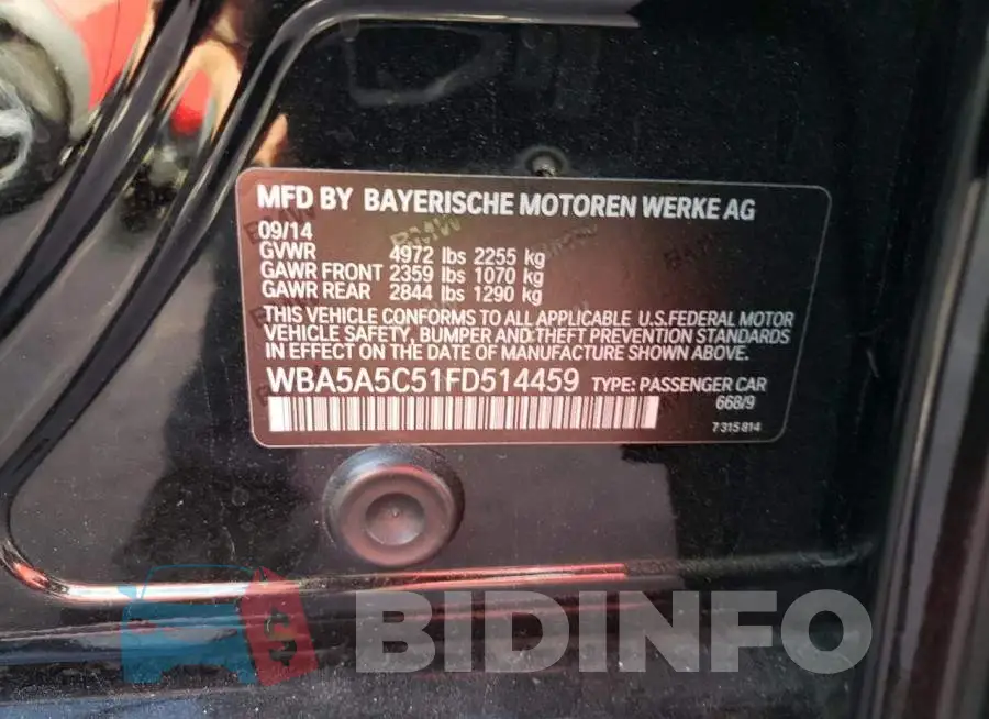 WBA5A5C51FD514459 Photo# 12