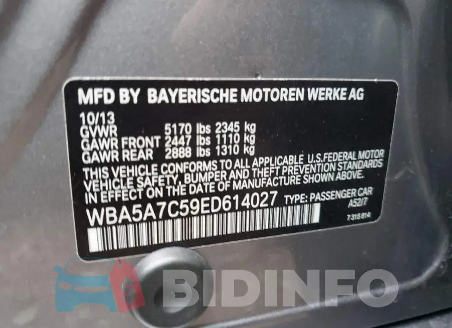 WBA5A7C59ED614027 Photo# 12