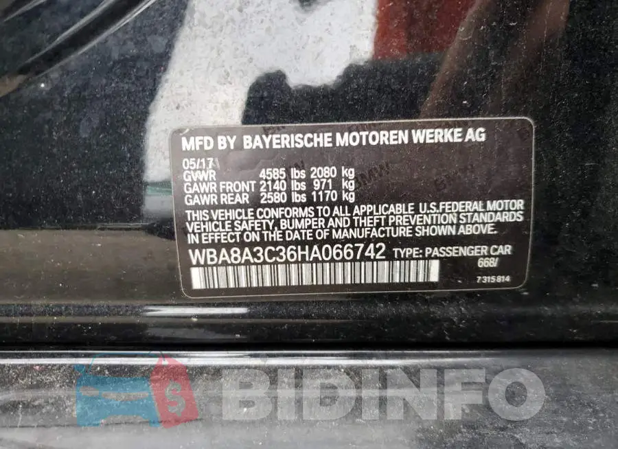 WBA8A3C36HA066742 Photo# 12