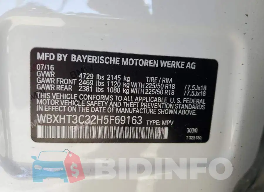 WBXHT3C32H5F69163 Photo# 12