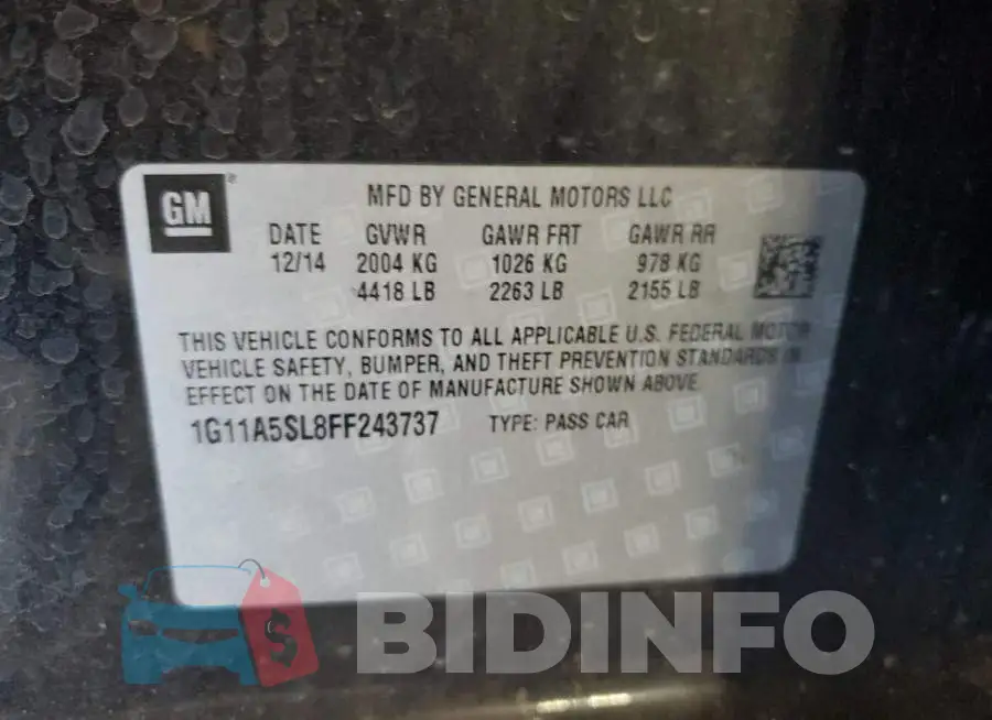 1G11A5SL8FF243737 Photo# 12