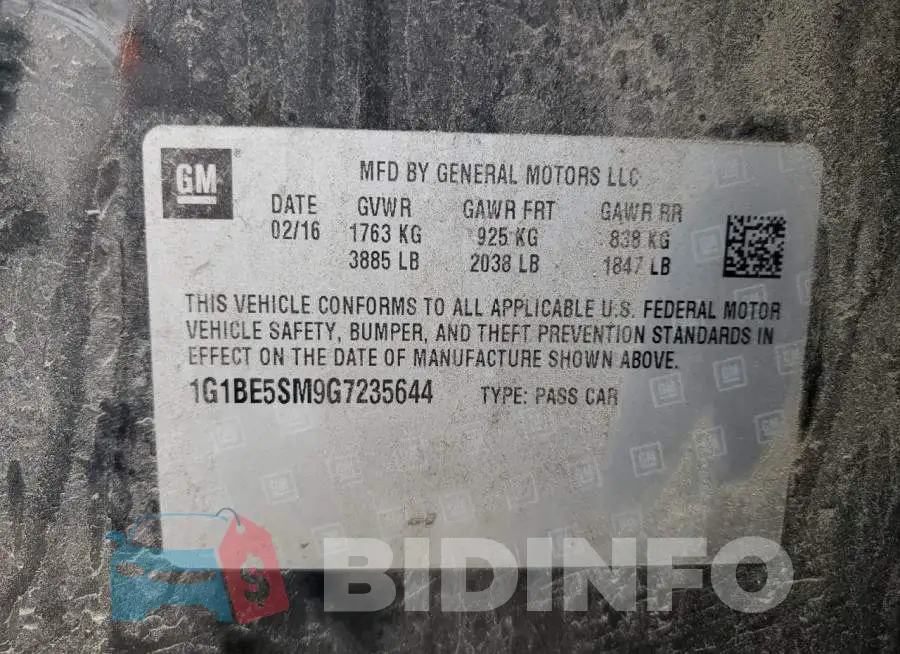 1G1BE5SM9G7235644 Photo# 12