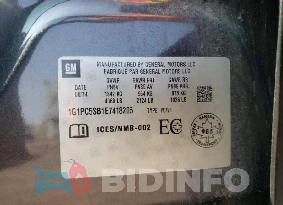 1G1PC5SB1E7418205 Photo# 12