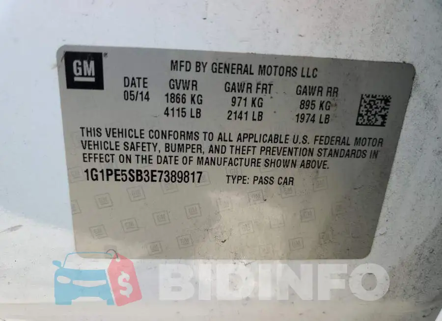 1G1PE5SB3E7389817 Photo# 12