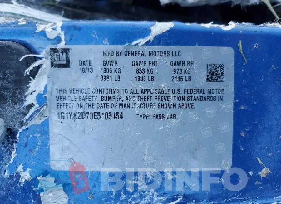 1G1YK2D70E5103454 Photo# 13