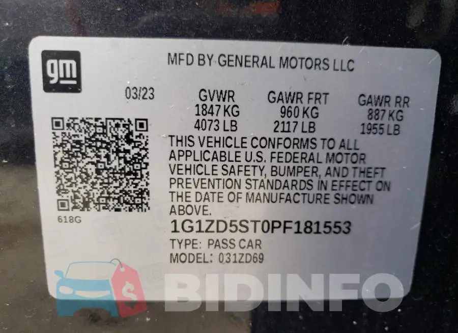 1G1ZD5ST0PF181553 Photo# 12
