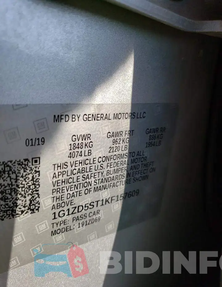 1G1ZD5ST1KF157609 Photo# 12