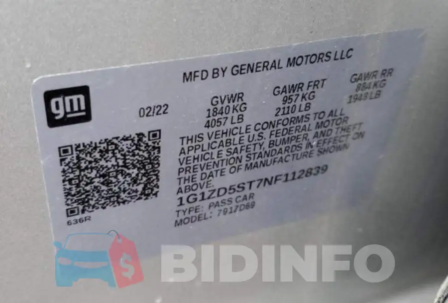 1G1ZD5ST7NF112839 Photo# 13