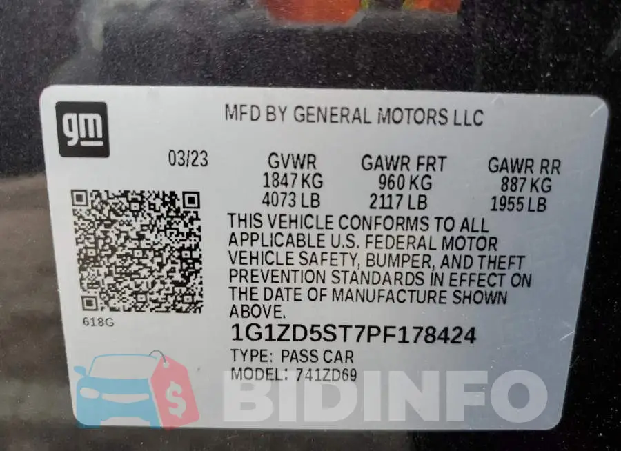 1G1ZD5ST7PF178424 Photo# 12