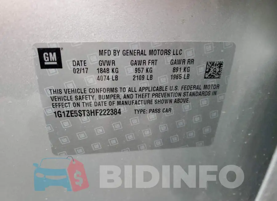 1G1ZE5ST3HF222384 Photo# 12