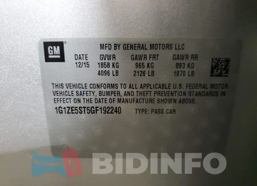 1G1ZE5ST5GF192240 Photo# 13