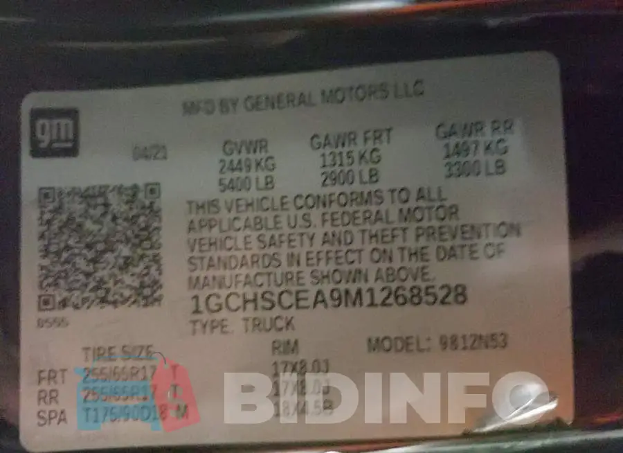 1GCHSCEA9M1268528 Photo# 12