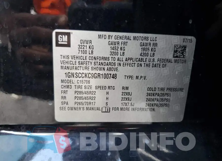 1GNSCCKC9GR100748 Photo# 13