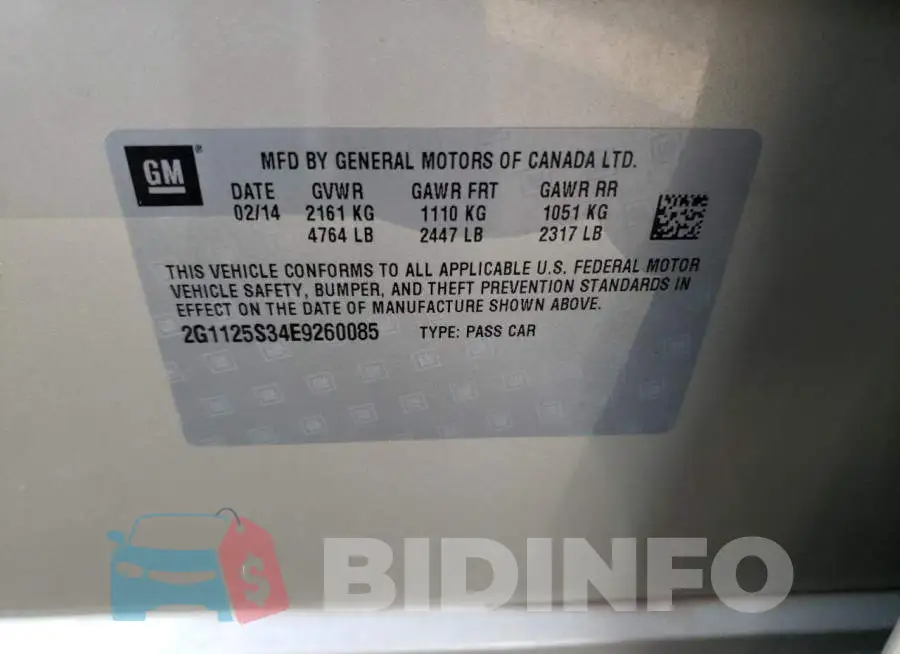 2G1125S34E9260085 Photo# 12