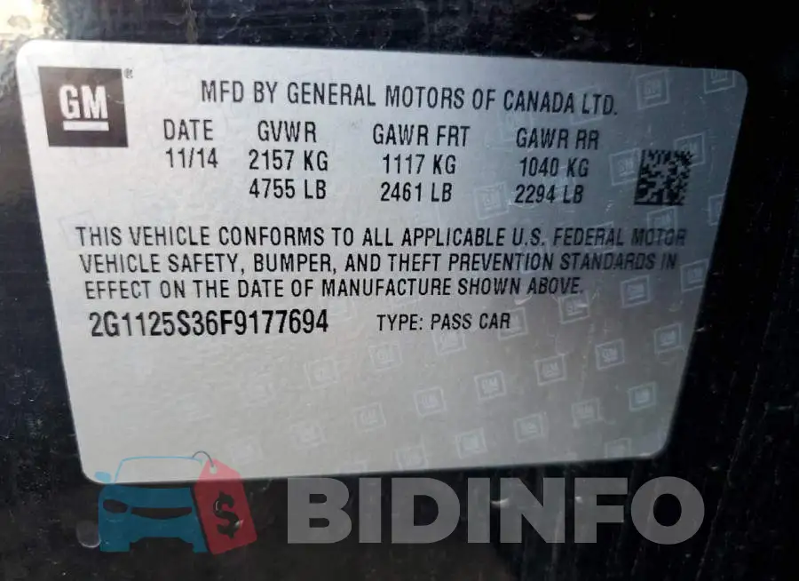 2G1125S36F9177694 Photo# 12