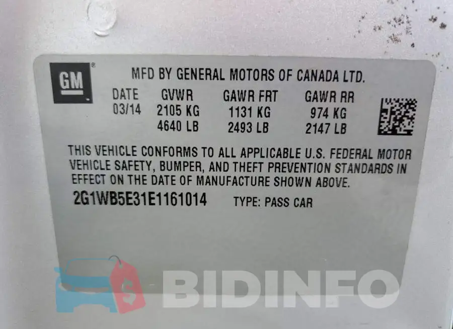 2G1WB5E31E1161014 Photo# 12